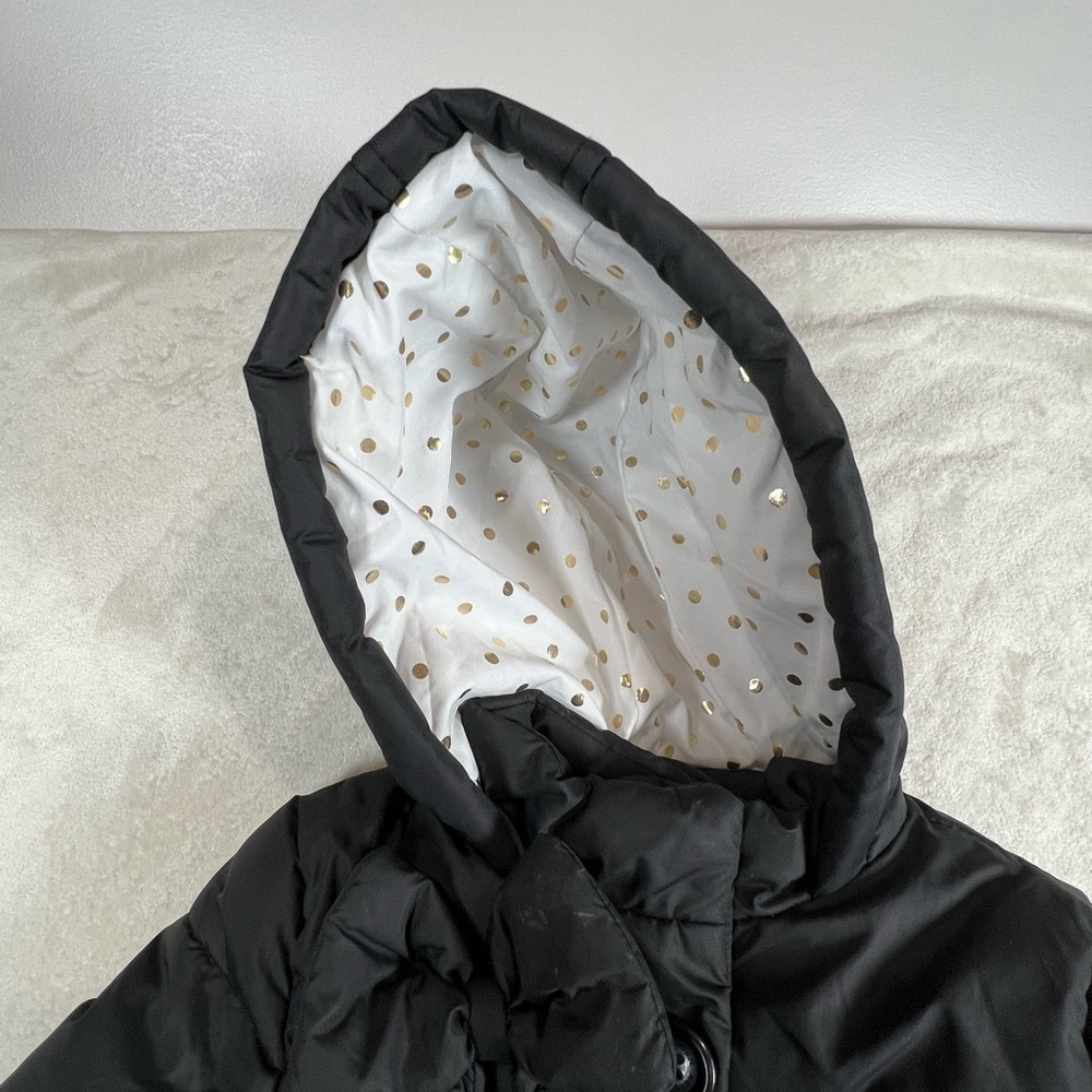 Kate Spade 24M Girl Black Hooded Winter Jacket Coat - Picture 2 of 8